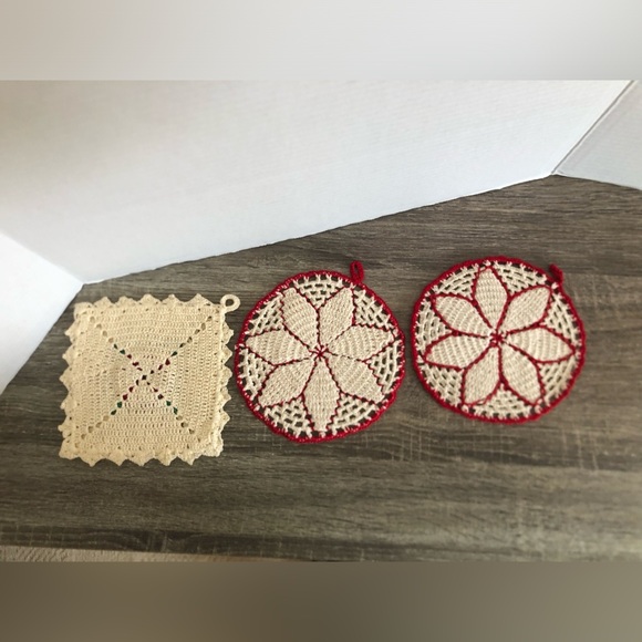 Vtg Handmade Crochet Pot Holders - Picture 7 of 9